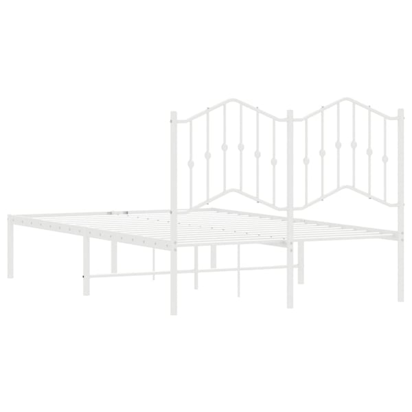 vidaXL Sengeramme i metall med hodegavl hvit 120x200 cm