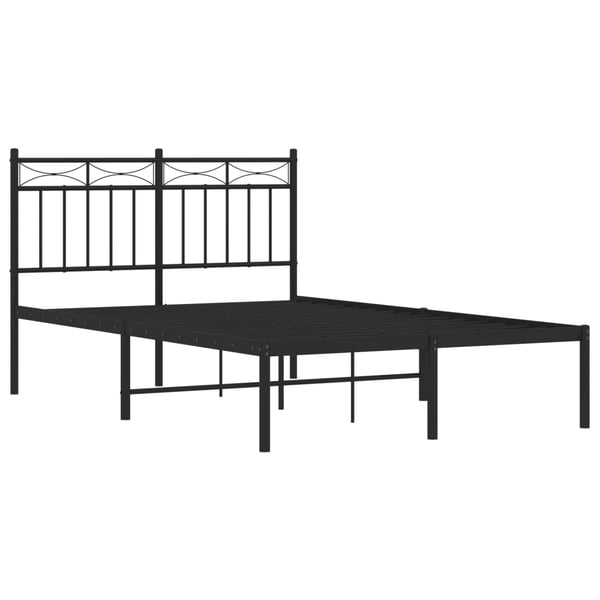 vidaXL Sengeramme i metall med sengegavl svart 120x200 cm