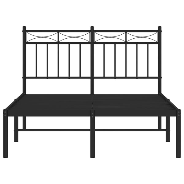 vidaXL Sengeramme i metall med sengegavl svart 120x200 cm
