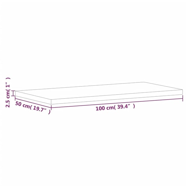 vidaXL Benkeplate til bad 100x50x2,5 cm heltre bøketre