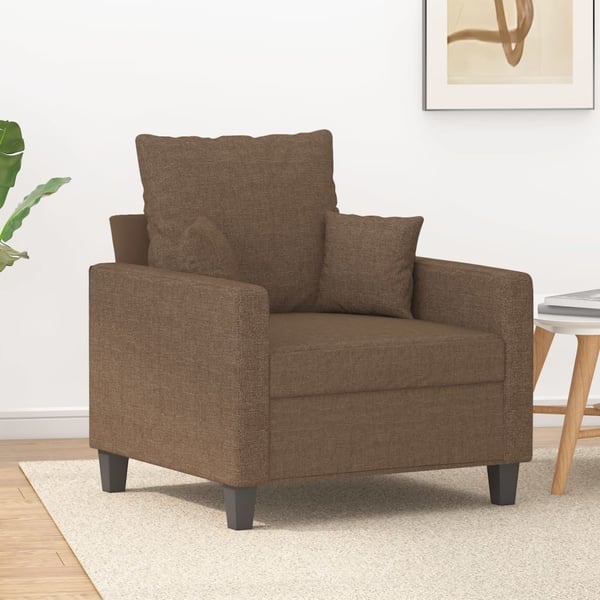 vidaXL lænestol 60 cm stof brun