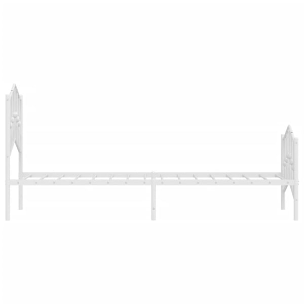 vidaXL Sengeramme i metall med hode- og fotgavl hvit 100x190 cm