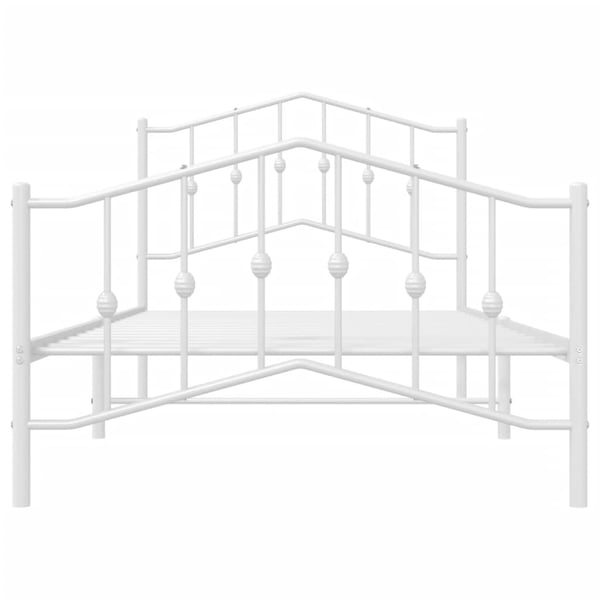 vidaXL Sengeramme i metall med hode- og fotgavl hvit 100x190 cm