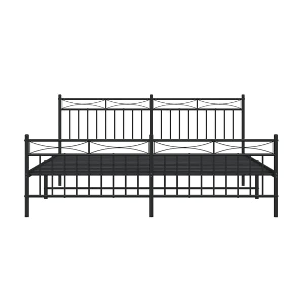 vidaXL Sengeramme i metall med hode- og fotgavl svart 183x213 cm