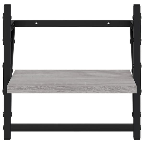 vidaXL væghylder med stænger 2 stk. 30x25x30 cm grå sonoma-eg