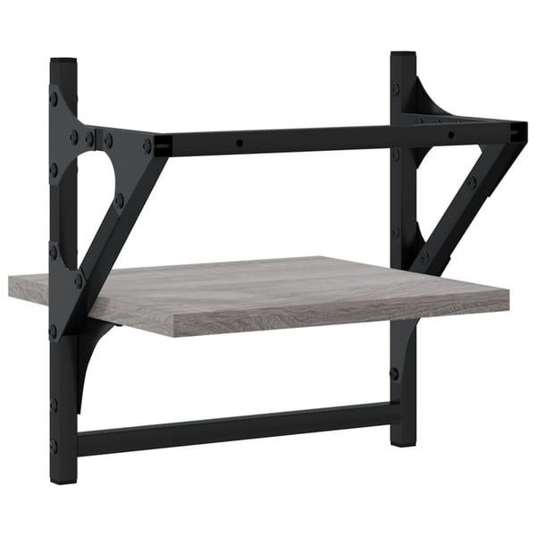 vidaXL væghylder med stænger 2 stk. 30x25x30 cm grå sonoma-eg
