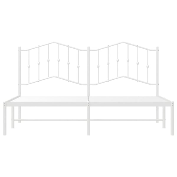 vidaXL Sengeramme i metall med sengegavl hvit 160x200 cm