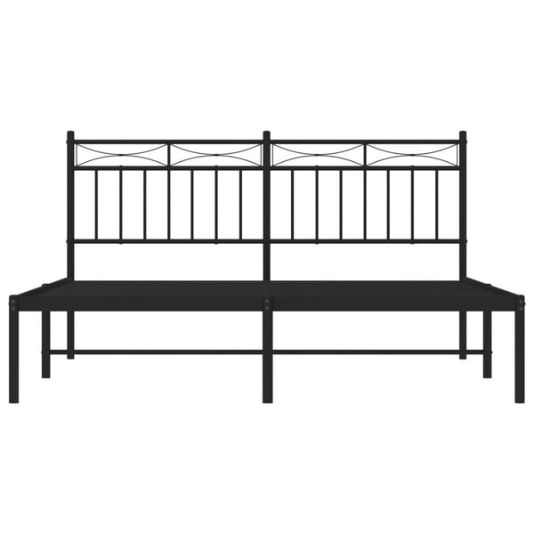 vidaXL Sengeramme i metall med hodegavl svart 160x200 cm