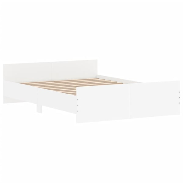 vidaXL Sengeramme med hode- og fotgavl hvit 140x190 cm