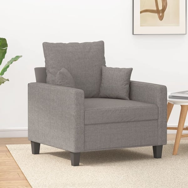 vidaXL lænestol 60 cm stof gråbrun