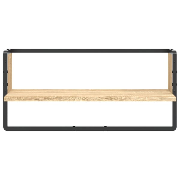 vidaXL væghylde med stang 65x25x30 cm sonoma-eg