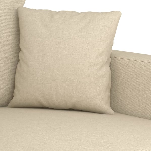 vidaXL sofasæt 3 dele med hynder stof cremefarvet