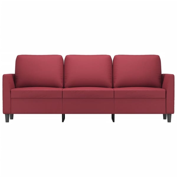 vidaXL 3-personers sofa 180 cm kunstlæder vinrød