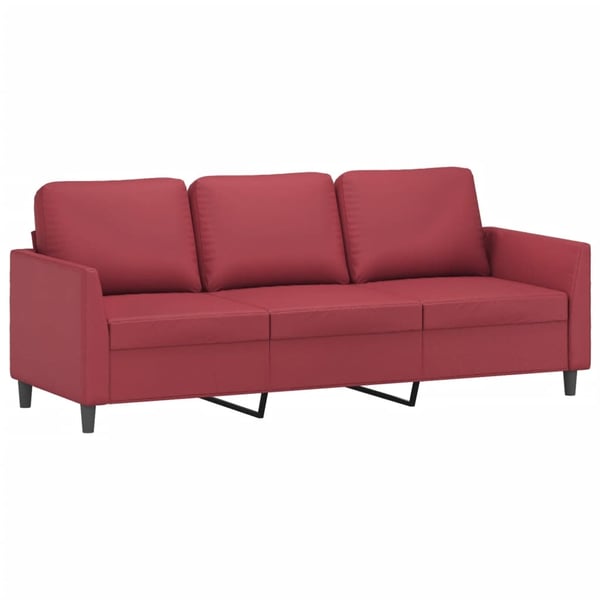 vidaXL 3-personers sofa 180 cm kunstlæder vinrød