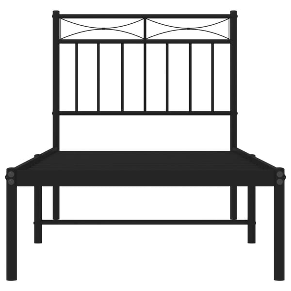 vidaXL Sengeramme i metall med hodegavl svart 75x190 cm