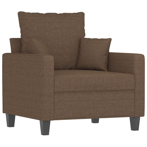 vidaXL sofasæt 3 dele med puder stof brun