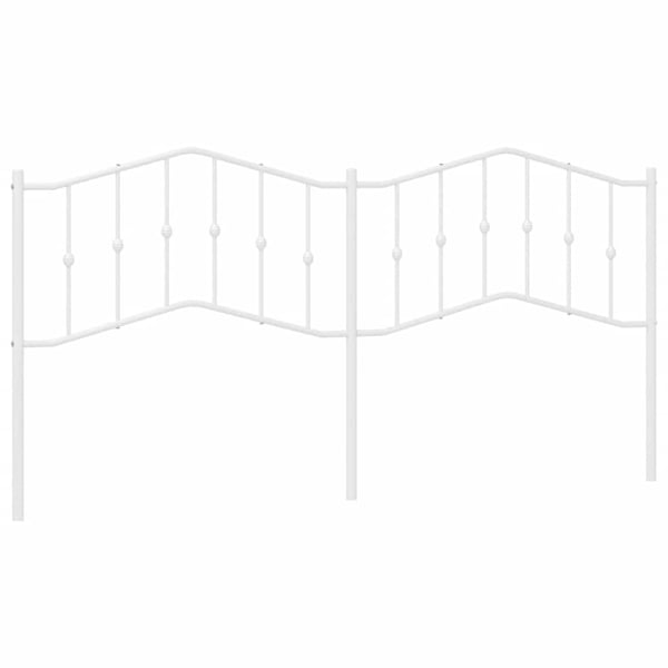 vidaXL Utskiftbar sengegavl i metall hvit 193 cm