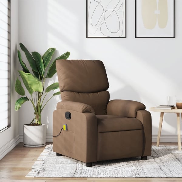 vidaXL massagestol stof brun