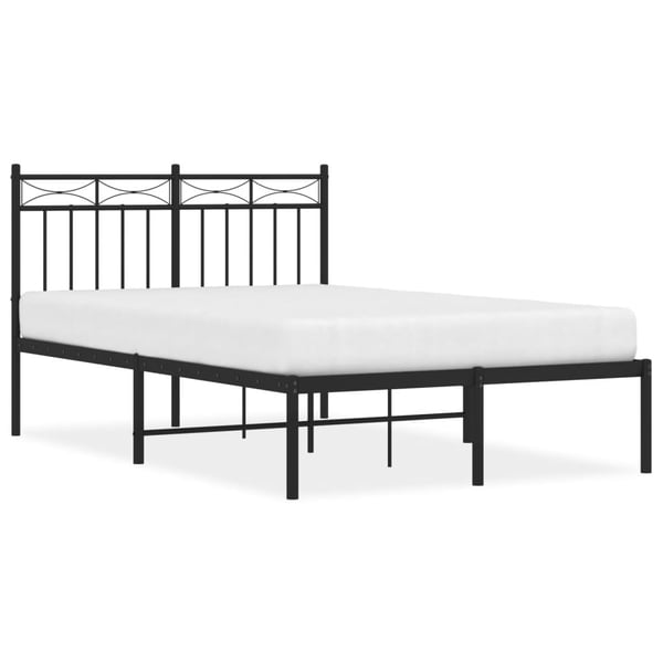 vidaXL Sengeramme i metall med hodegavl svart 120x190 cm