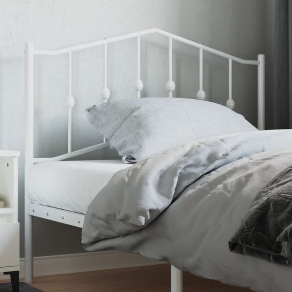 vidaXL Utskiftbar sengegavl i metall hvit 107 cm