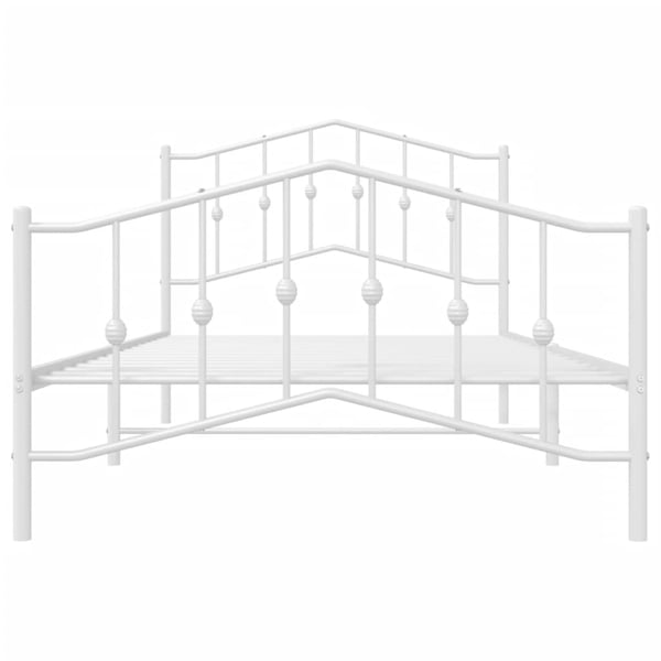 vidaXL Sengeramme i metall med hode- og fotgavl hvit 100x200 cm