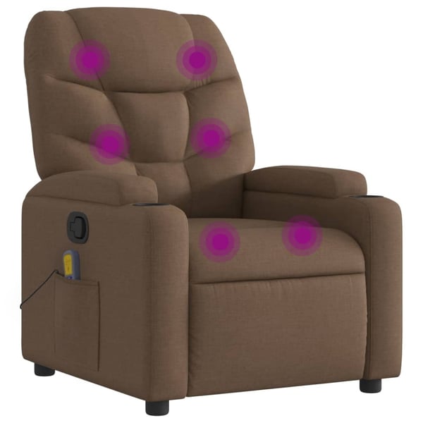 vidaXL massagestol stof brun
