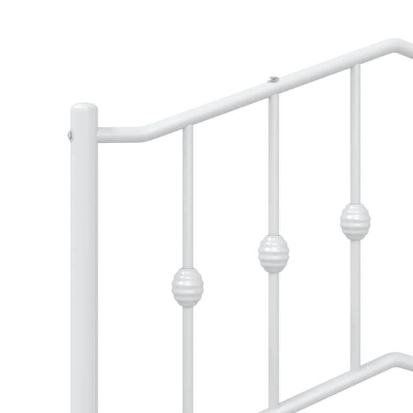vidaXL Utskiftbar sengegavl i metall hvit 90 cm