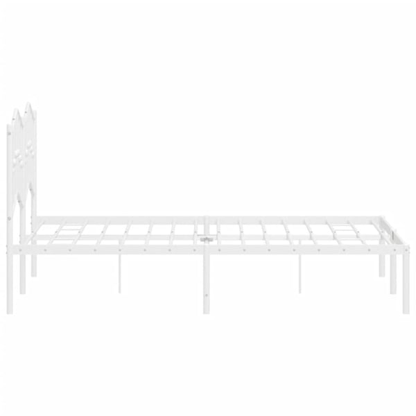 vidaXL Sengeramme i metall med hodegavl hvit 120x190 cm