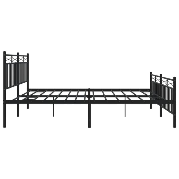 vidaXL Sengeramme i metall med hode- og fotgavl svart 193x203 cm