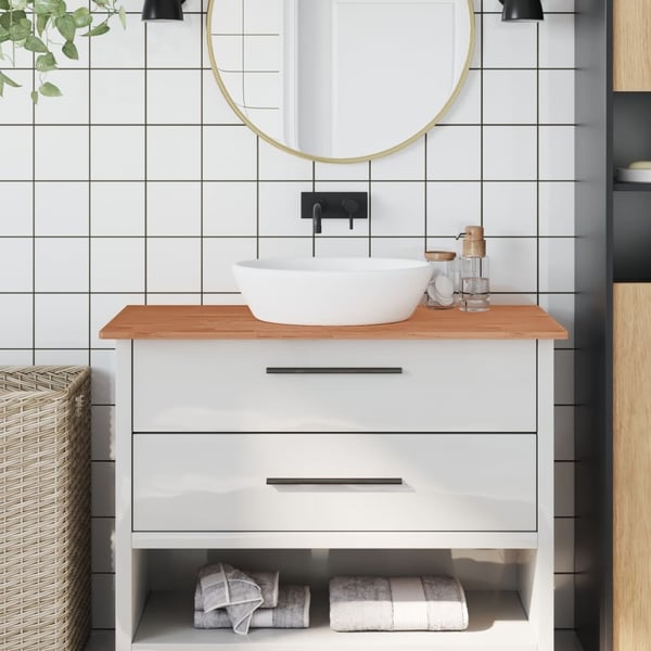 vidaXL Benkeplate til bad 100x50x1,5 cm heltre bøketre