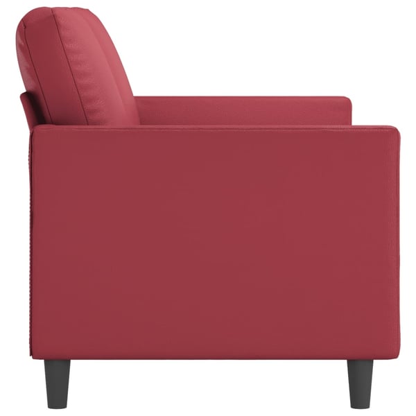 vidaXL 2-sitssoffa vinröd 140 cm fuskläder