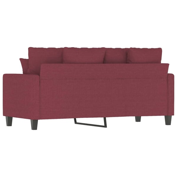 vidaXL 2-sitssoffa vinröd 140 cm tyg