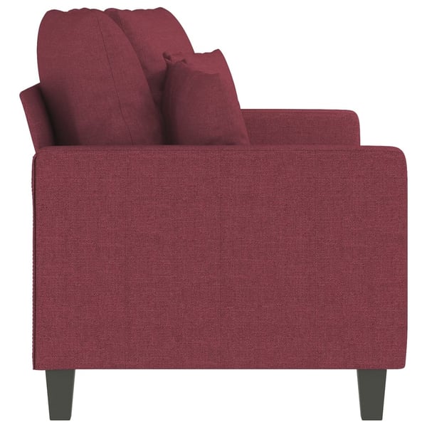 vidaXL 2-sitssoffa vinröd 140 cm tyg