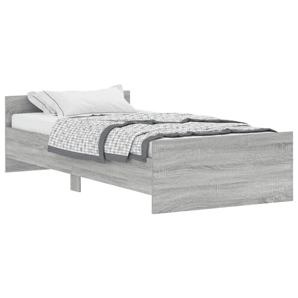 vidaXL Sengeramme grå sonoma 100x200 cm konstruert tre
