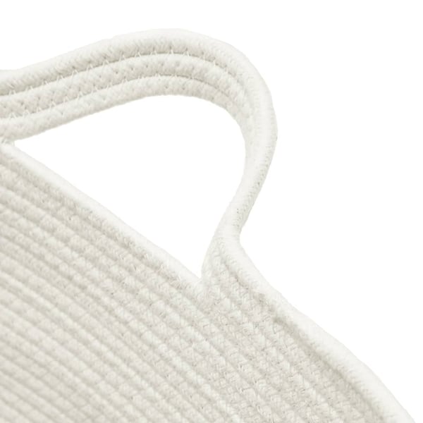 vidaXL Skittentøyskurv beige og hvit Ø60x36 cm bomull