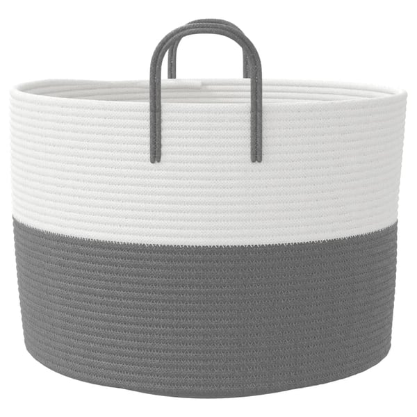 vidaXL opbevaringskurv Ø51x33 cm bomuld grå og hvid