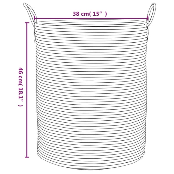 vidaXL Oppbevaringskurv grå og hvit Ø38x46 cm bomull