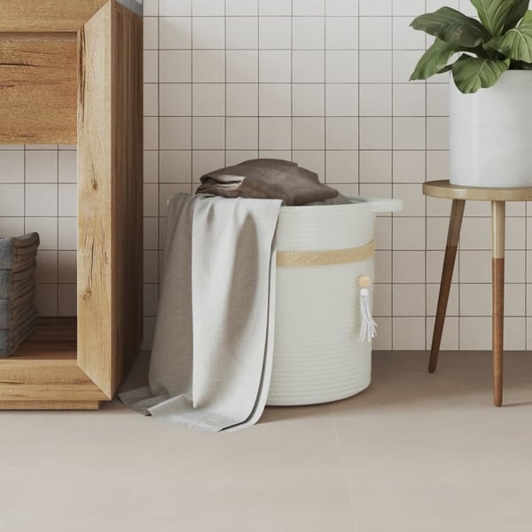 vidaXL opbevaringskurv Ø38x36 cm bomuld hvid