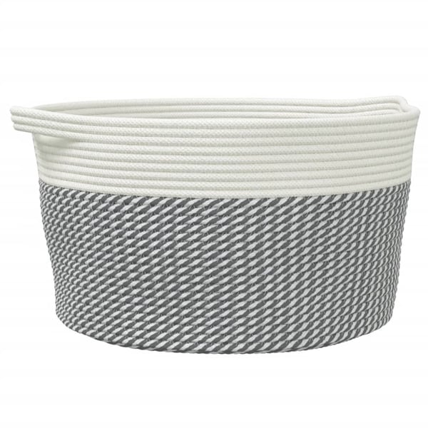vidaXL opbevaringskurv Ø40x25 cm bomuld grå og hvid