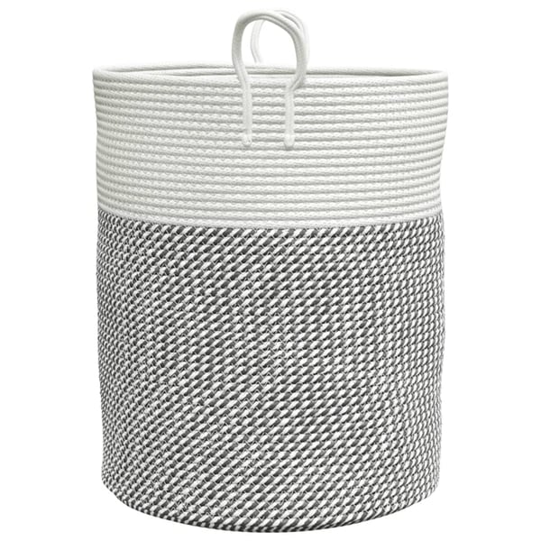 vidaXL opbevaringskurv Ø38x46 cm bomuld grå og hvid