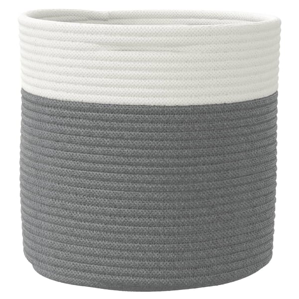 vidaXL opbevaringskurve 2 stk. Ø28x28 cm bomuld grå og hvid