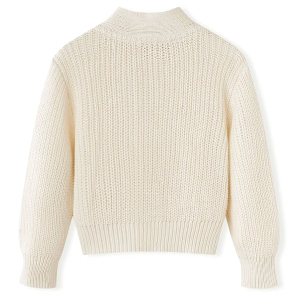vidaXL Cardigan for barn strikket snø hvit 116
