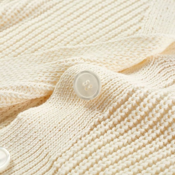 vidaXL Cardigan for barn strikket snø hvit 116