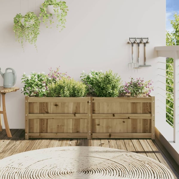 vidaXL Hageplantekasse 150x50x50 cm impregnert furu
