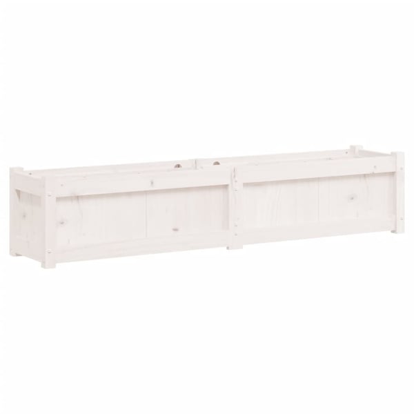 vidaXL Ulkokukkalaatikko valkoinen 150x31x31 cm täysi mänty