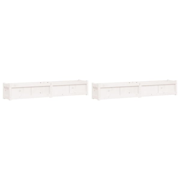 vidaXL Plantekasser 2 stk hvit heltre furu