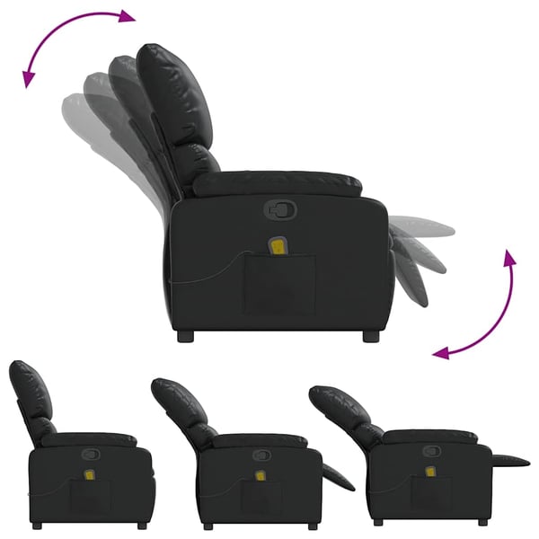 vidaXL Massagefåtölj svart konstläder