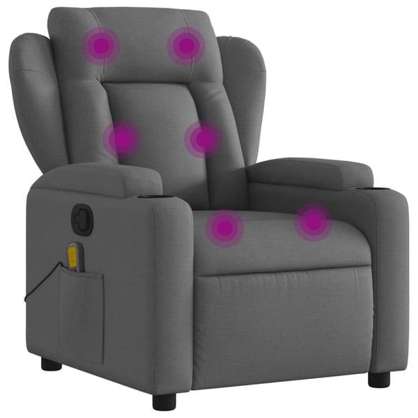vidaXL massagestol stof mørkegrå