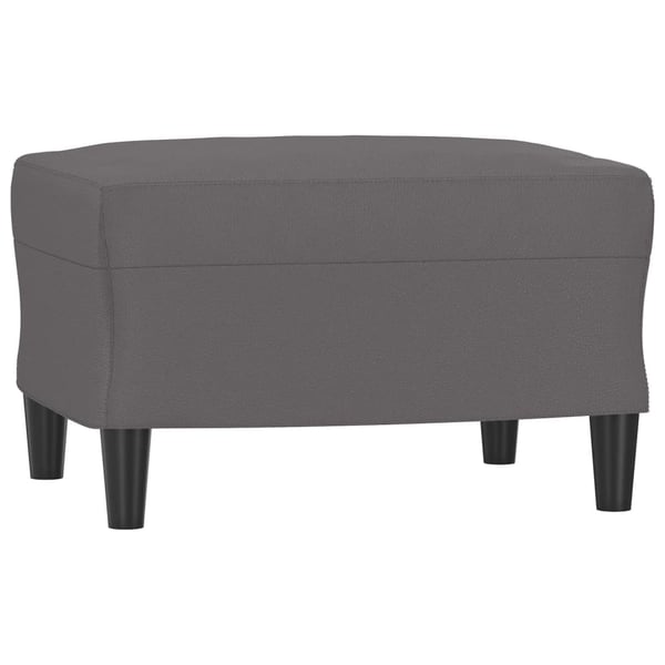 vidaXL sofastol med fodskammel 60 cm kunstlæder grå