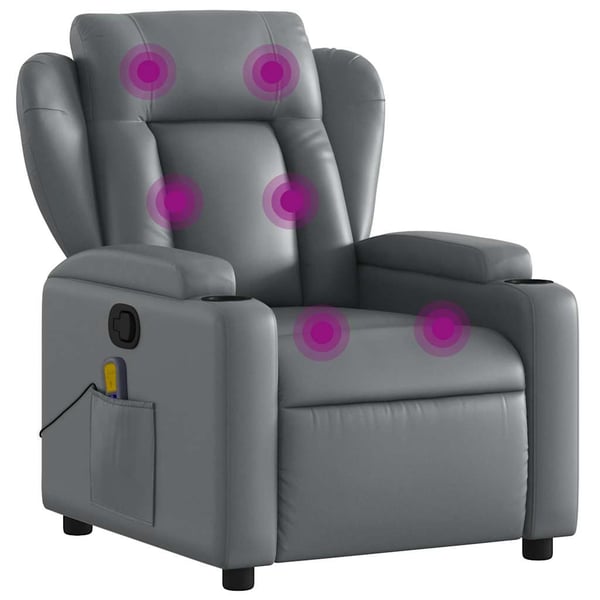 vidaXL Massagefåtölj grå konstläder